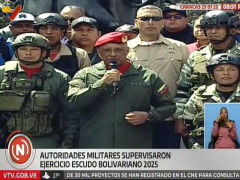 Autoridades militares supervisan ejercicios del Escudo Bolivariano 2025 en Caracas