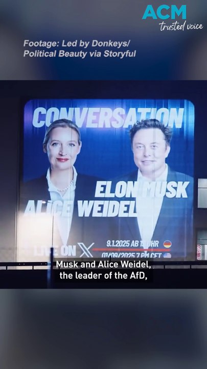 'Heil Tesla': Musk's straight-arm salute projected onto German Tesla factory