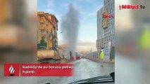 İstanbul'da su borusu patladı: Cadde trafiğe kapatıldı