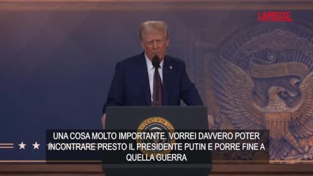 L'intervento di Donald Trump a Davos: «Vorrei incontrare presto Vladimir Putin e porre fine alla guerra in Ucraina»