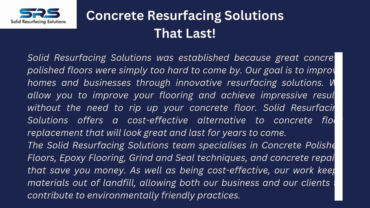 Floor Resurfacing and Repair Experts in Melbourne | Solid Resurfacing Solutions