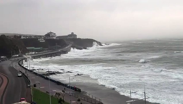 Storm Eowyn sends waves crashing against Douglas promenade, Isle of Man