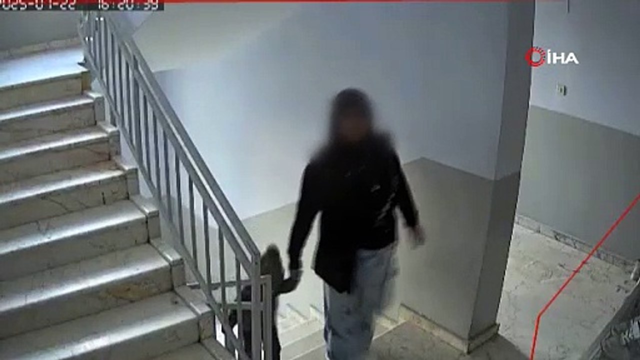 Siteye girdi, zillere bastı, kameraları görünce göbek atmaya başladı