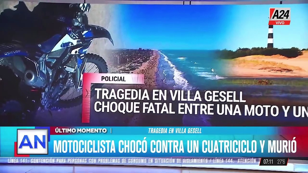 Tragedia en Villa Gesell: choque fatal entre motociclista y cuatriciclo