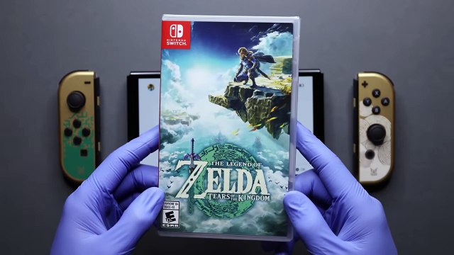 Nintendo Switch OLED Legend of Zelda Tears of the Kingdom Special Edition Unboxing - ASMR