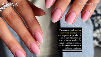Unghie strawberry milk forever: le idee da copiare
