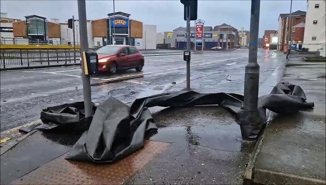 Roads have been closed, trees felled and many homes left without power as Storm Éowyn continues to buffet Derry and Donegal this morning.