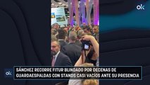 Sánchez recorre Fitur blindado por decenas de guardaespaldas con stands casi vacíos ante su presencia