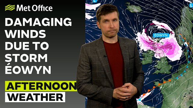 Met Office Afternoon Weather Forecast 24/01/2025 - Red warnings in effect