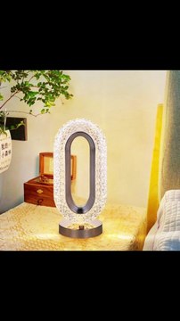 Rechargeable Luxury Oval Shaped Crystal Table Lamp With 3 Colors Touch Control | Best Quality Table Lamp
