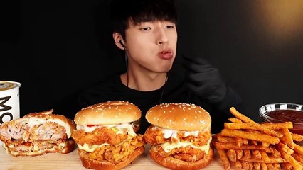 Double Chicken Sandwich Mukbang Asmr Eating Sounds