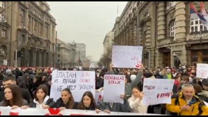A Belgrado studenti in piazza dopo la strage di Novi Sad