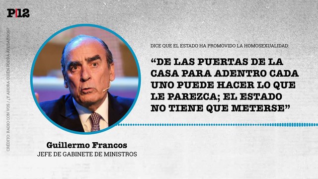 De las puertas de la casa para adentro : Francos criticó la promoción de la homosexualidad que el Estado realizó en gobiernos anteriores