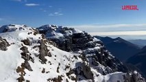 Inquinamento a Milano, la cappa di nebbia e smog sulla citt? vista dalle Alpi