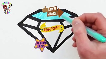💎✨ Draw and Color a Beautiful Diamond for Kids 🎨