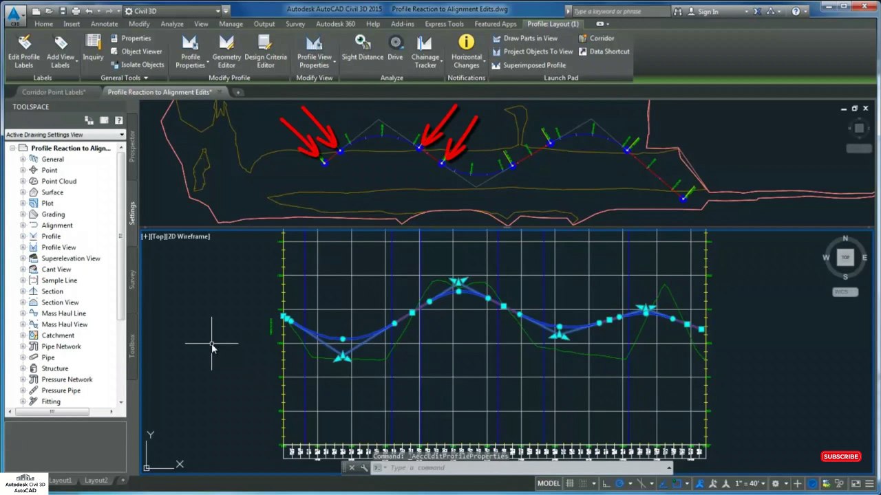 how to Lock a Profile to Alignment Geometry in civil 3d #autocadcivil3d #autocad #civil3d #trading #Autodesk #civil3d