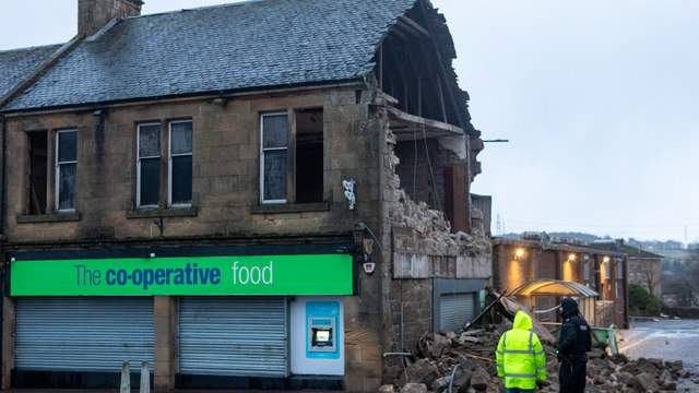 Building partially collapses due to Storm Eowyn