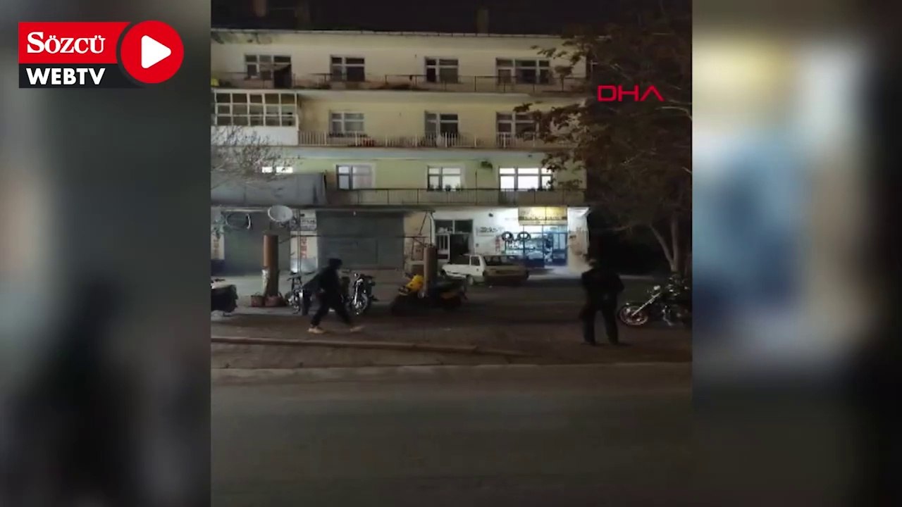 Konya'da 3 katlı binanın çökme anı kamerada