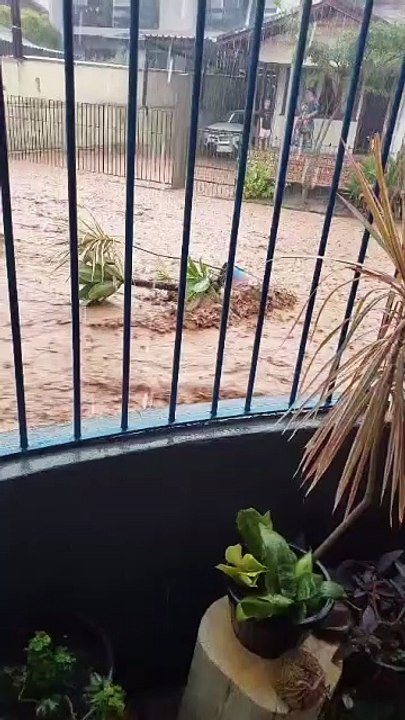 Chuva forte na Ponta Aguda, em Blumenau