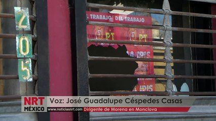 También los ventanales   de Morena fueron quebrados