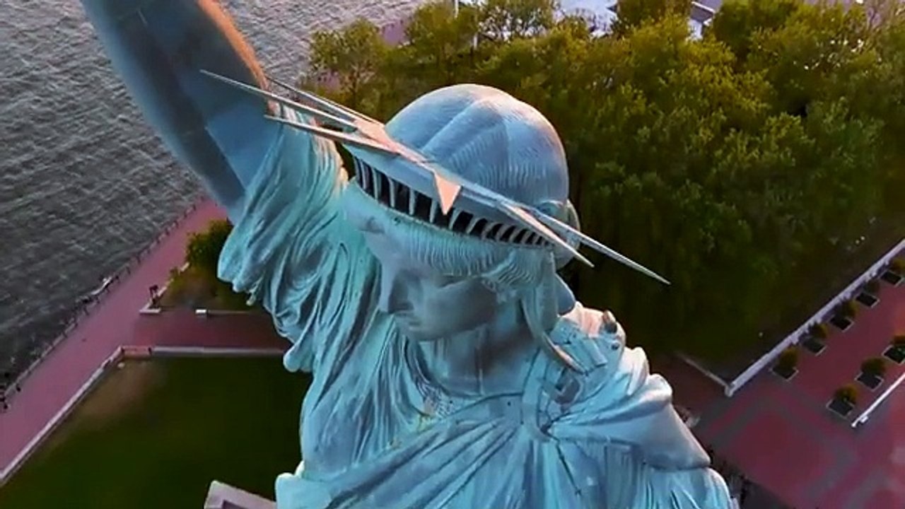 Statue Of Liberty 4k Drone