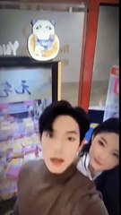 Candid with han Yutong