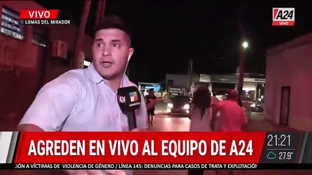 A24.com - 🔴 AGREDEN AL EQUIPO DE A24 EN LOMAS DEL MIRADOR Un policía mató a un delincuente qu