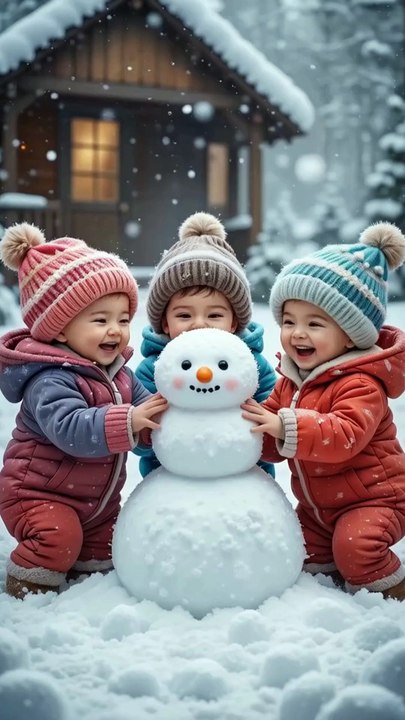Babies Playing with snow #snowfall #snow #baby #cutebaby #fypシ゚ #foryourpage #TrendingNow #foryou #Everyone