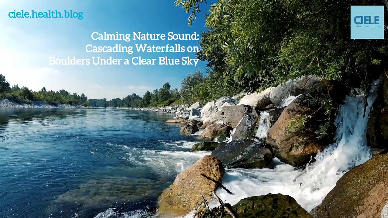 Calming Nature Sound- Cascading Waterfalls on Boulders Under a Clear Blue Sk_Full-HD_60fps
