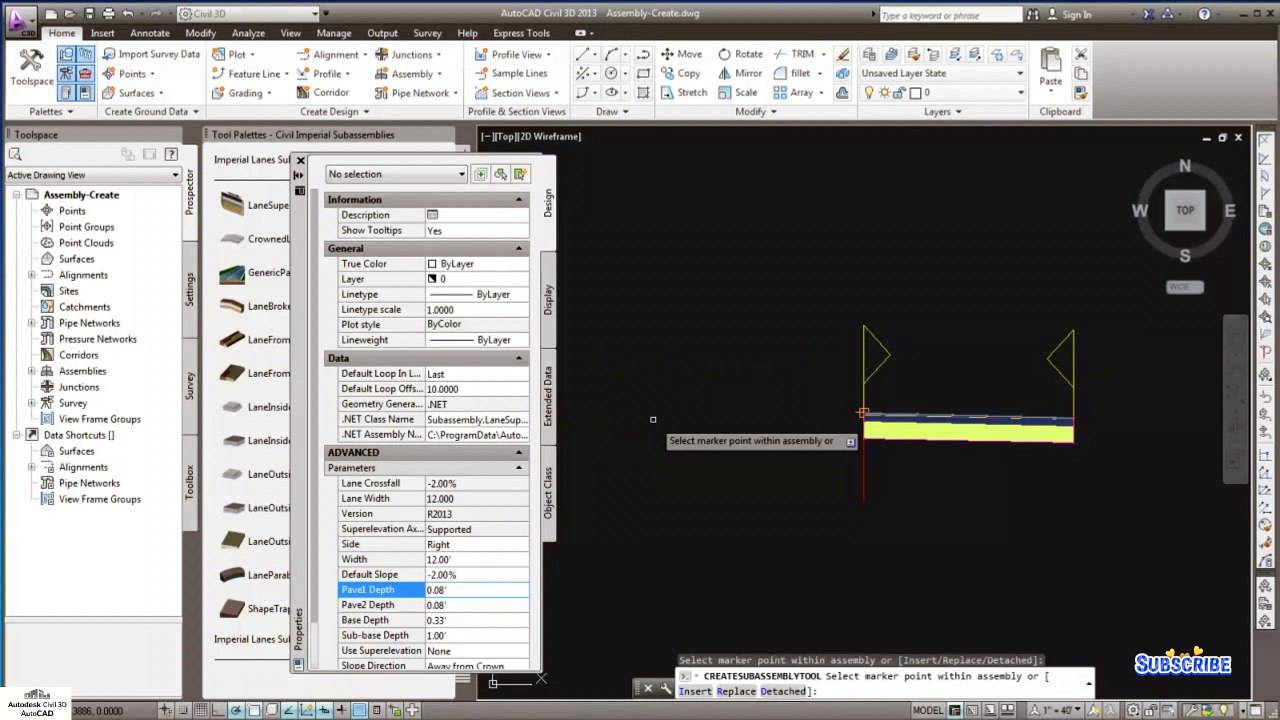 how to Create a Corridor Assembly in civil 3d #autocadcivil3d #civil3d #autocad #trading #Autodesk #civil3d