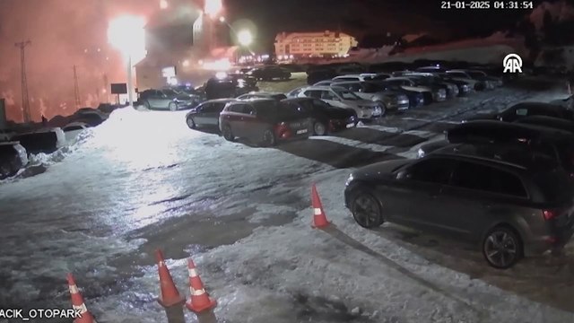 Kartalkaya'daki otel yangınının ilk 2,5 saatlik güvenlik kamerası kaydı ortaya çıktı