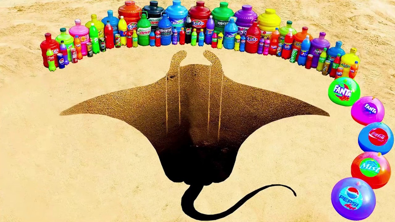 Massive Toothpaste Explosion from Stingray Pit, Giant Dew & Fanta, Coca Cola vs Mentos