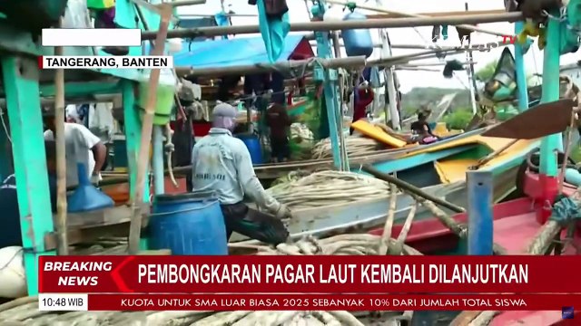 Tumpukan Bambu Pagar Laut di Tanjung Kait yang Sudah Dicabut TNI AL dan Nelayan | PAGAR LAUT
