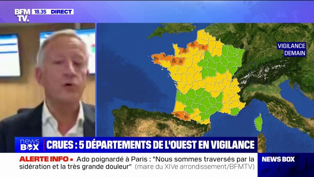 Crues: Nous sommes essentiellement inquiets par rapport à la pluie attendue cette nuit , explique Olivier Richefou, président UDI du département de la Mayenne