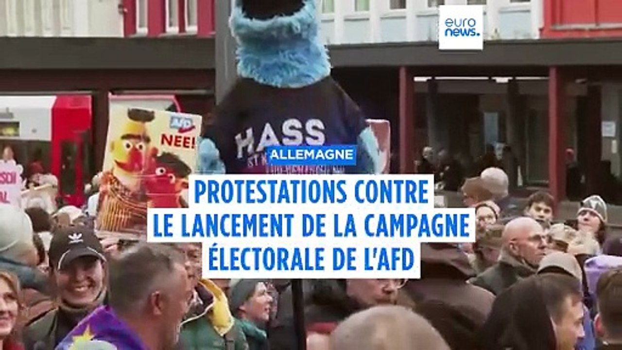 Manif antifa et Elon Musk en invité surprise pour le lancement de la campagne de l'extrême droite