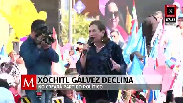 Xóchitl Gálvez no creará partido político y tampoco se sumará al Frente Cívico