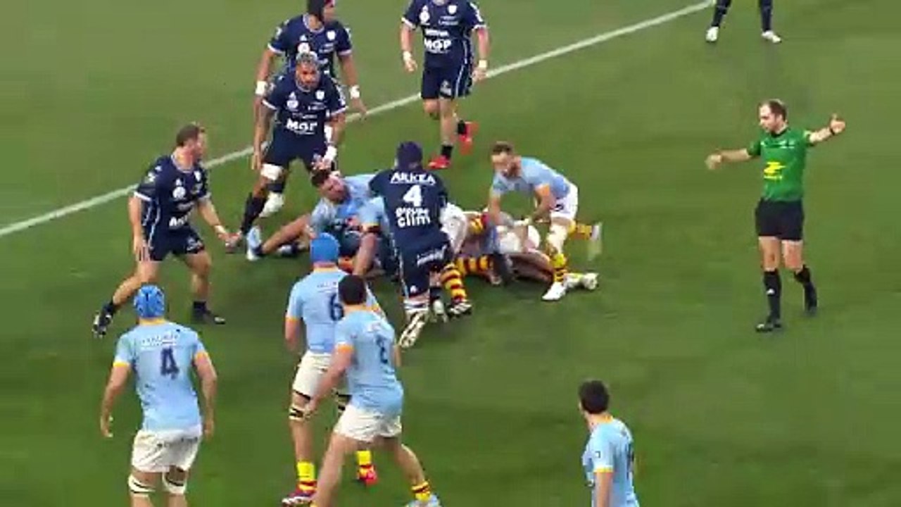 TOP 14 - Essai de Tom ECOCHARD (USAP) - USA Perpignan - Aviron Bayonnais