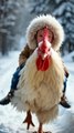 Baby Rides White Rooster #viral #fypシ  #Trending