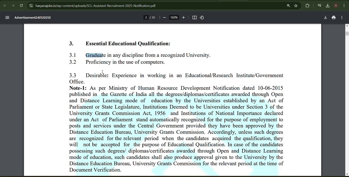 SCL Assistant Recruitment 2025 Notification Released for 25 Posts |Apply Online from 27 Jan-26th Feb