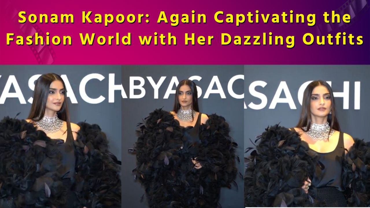 Sonam Kapoor appeared at Sabyasachi's 25th-anniversary gala in an unforgettable black ensemble