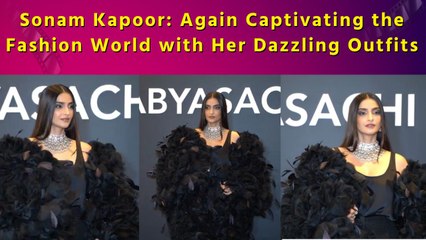 Sonam Kapoor appeared at Sabyasachi's 25th-anniversary gala in an unforgettable black ensemble