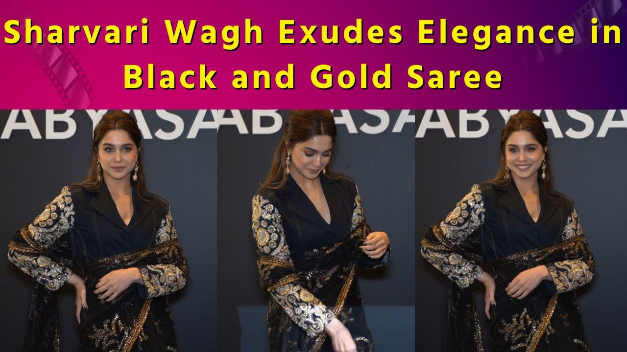 Sharvari Wagh Stuns in Black and Golden Saree, a True Vision of Beauty