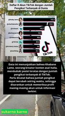 8 akun tiktok dengan jumlah pengikut terbanyak di dunia