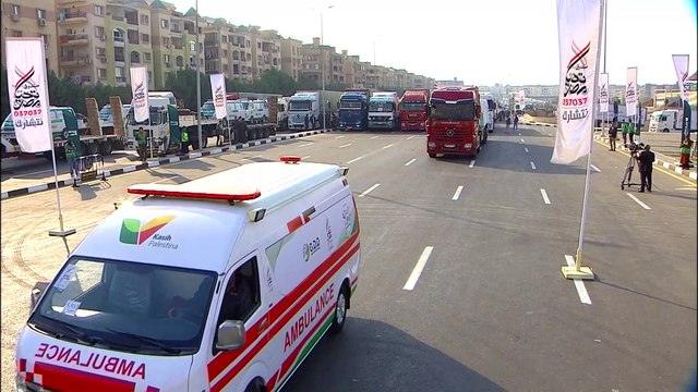 رئيس الوزراء يشهد إنطلاق أكبر قافلة مساعدات إنسانية شاملة لقطاع غزة