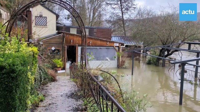 Inondations suite à la tempête Herminia : à Clécy, l'Orne fait des dégâts