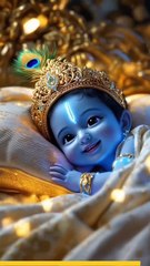श्रीकृष्ण की यह छवि, जब वे विश्राम कर रहे हैं, हर आत्मा को शांति और सुकून का संदेश देती है।