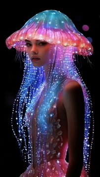 #fashion #art #style #ai #model #catwalk #march #sn2sg #beauty #sunnight #design #sunnightpop #jellyfish #sunnightblues #mtnezzform #shroooms #colors #sunnightmusic #light #bright #glitch #twinkle #sparkle #glowup #shine #clothes #surreal #fantasy #artis