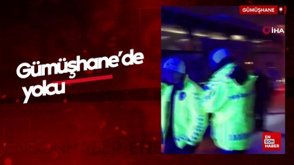 Gümüşhane'de yolcu otobüsü kaza yaptı