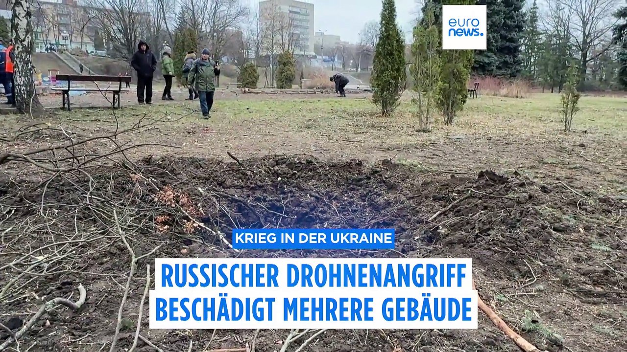 Russischer Drohnenangriff beschädigt mehrere Gebäude in der Ukraine