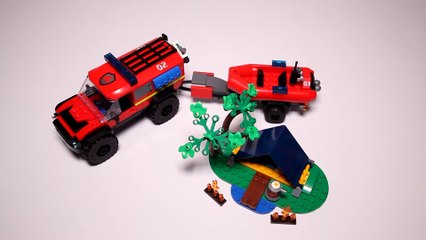 Lego City 60412 4x4 Fire Truck with Rescue Boat Speed Build